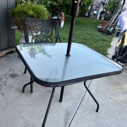 Square Outdoor Umbrella Table