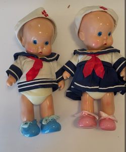 Horsman Vintage HEbee & SHEbee Sailor Dolls