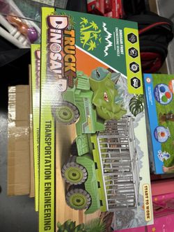 Toy Truck With Dinosaurs