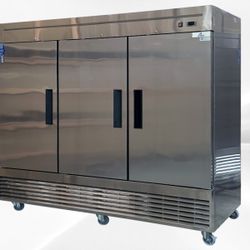 NSF Three Door Reach-in Refrigerator SS interior Restaurant Cooler D83R