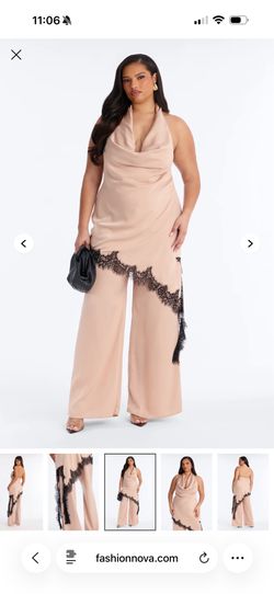 Plus size champagne jumpsuit