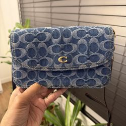 Coach Washed Denim Signature Hayden Crossbody bag.