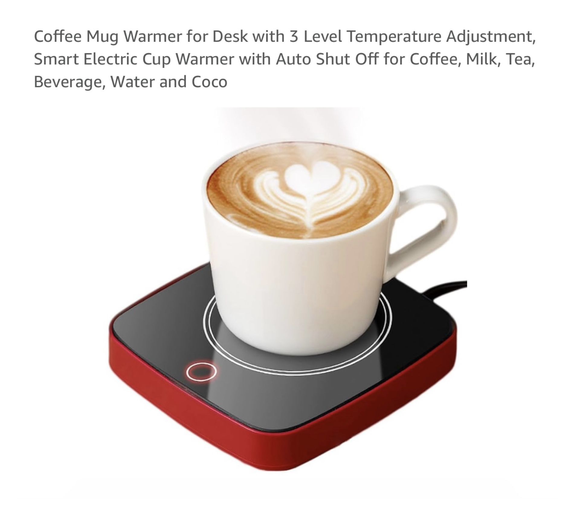 Brand new Mug Warmer,3-Temp Settings Coffee Mug Warmer,Automatic Shut Off Coffee Warmer,Mug Warmer for Desk with Anti-Scalding Silicone,Portable Coffe