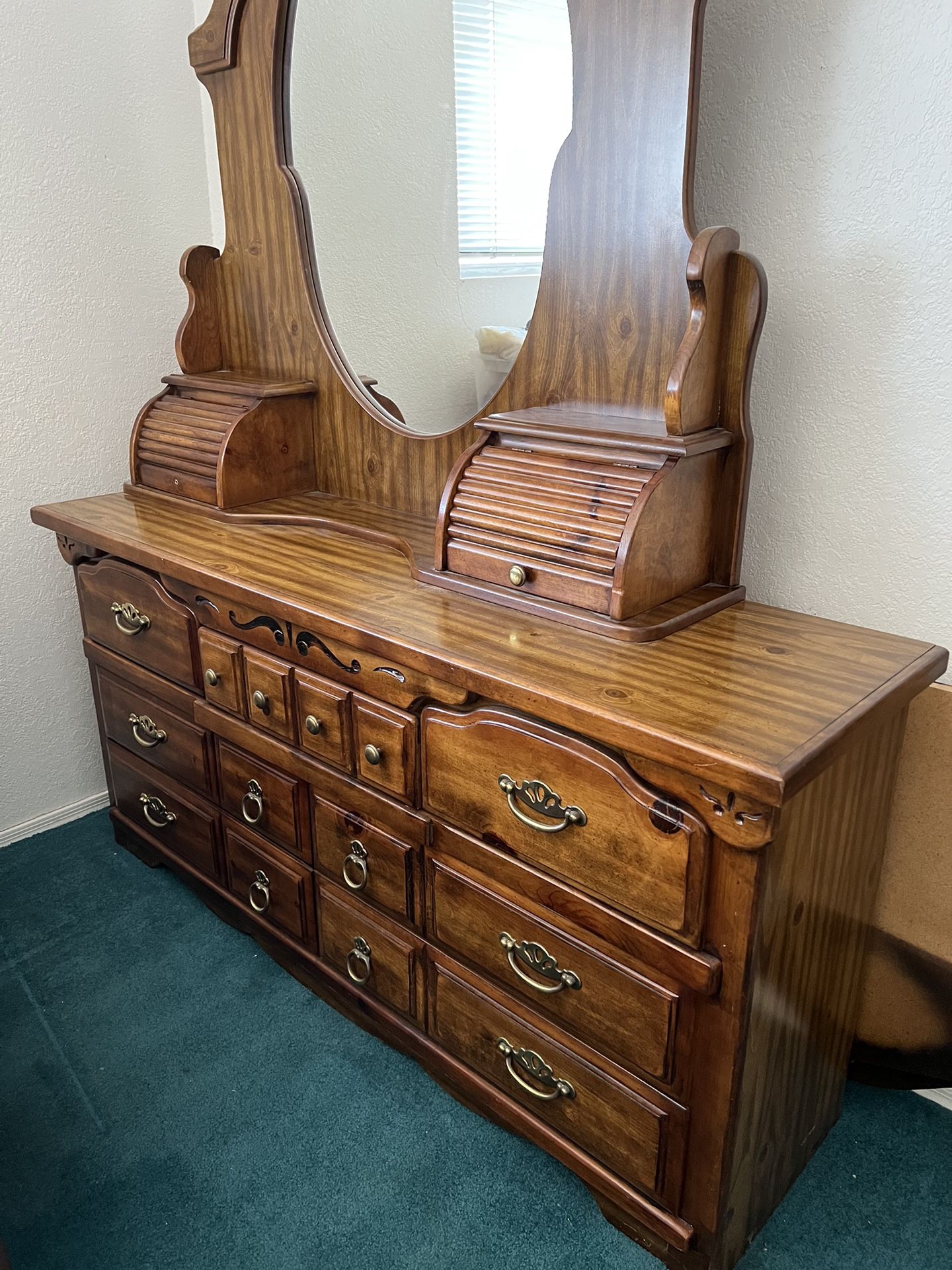 Matching Dresser With Mirror And Headboard
