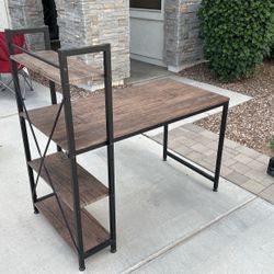 Metal Frame Desk With Shelves