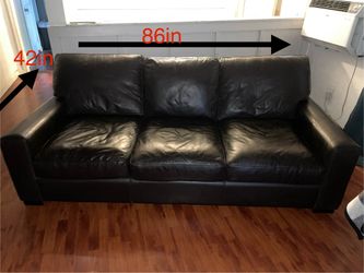 Black Italian Leather Couch By CityCraft (DELIVERY AVAILABLE)