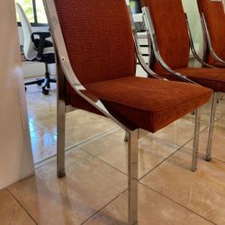 Dining metal silver legs chairs 