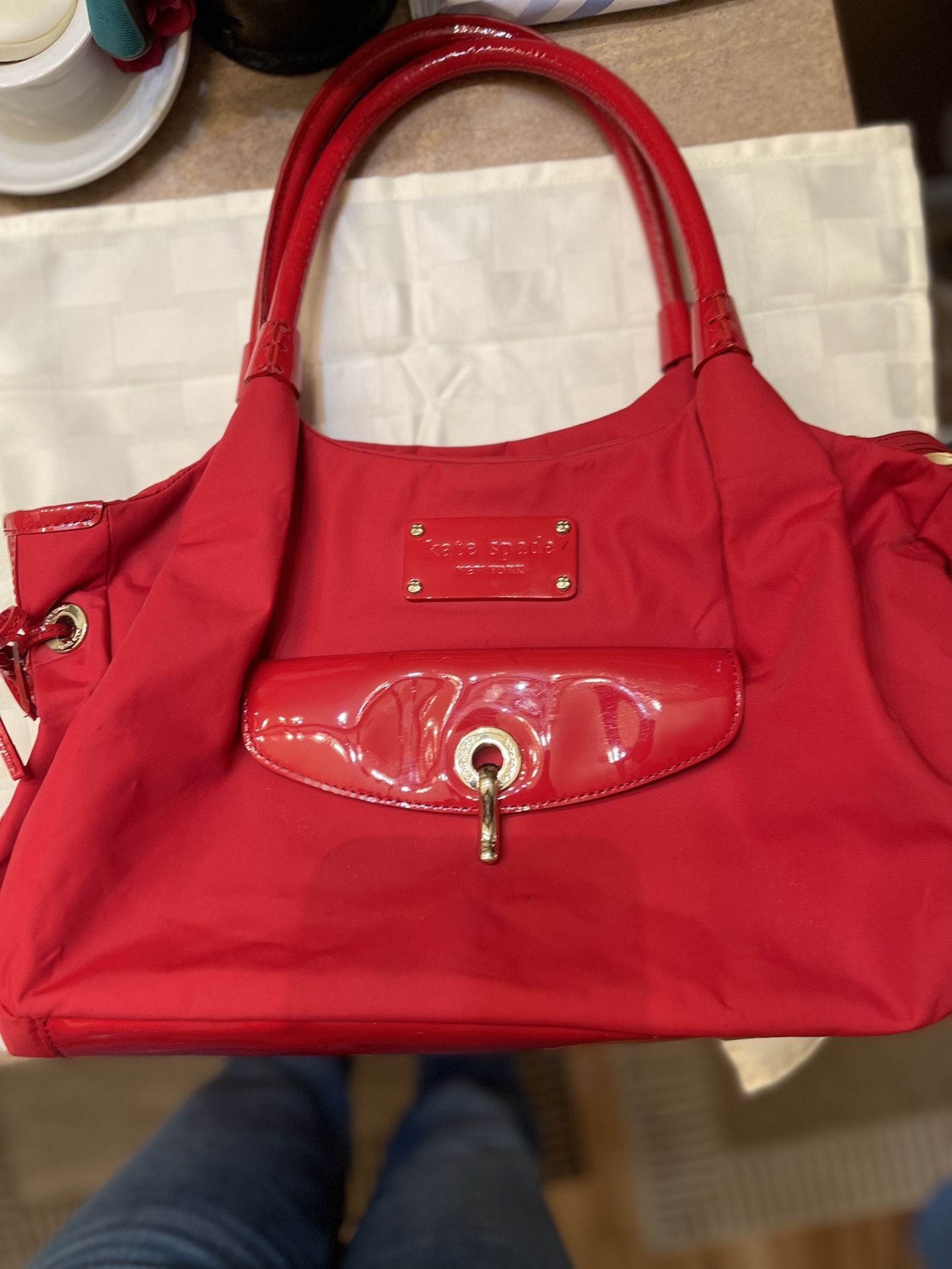 Kate Spade Nylon Red Shoulder Bag Used
