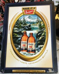 Antique Coors Banquet Metal Beer Sign