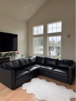 Gorgeous Real Leather Sectional Sofa | delivery available