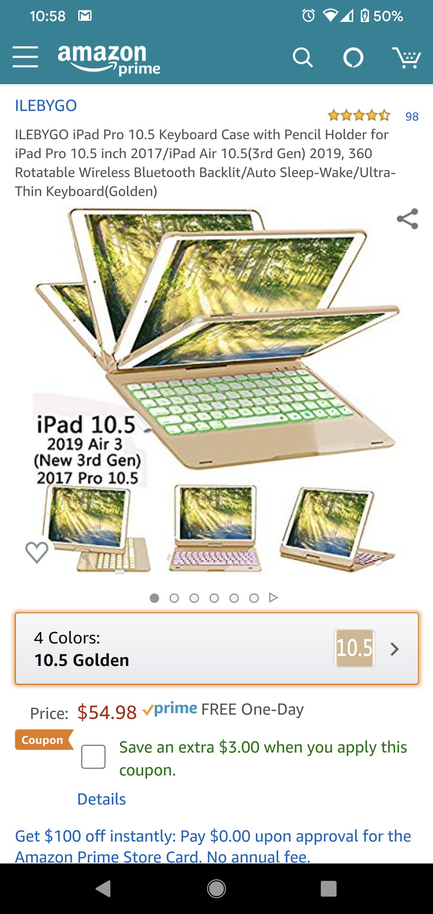 iPad 10.5" full rotation keyboard case