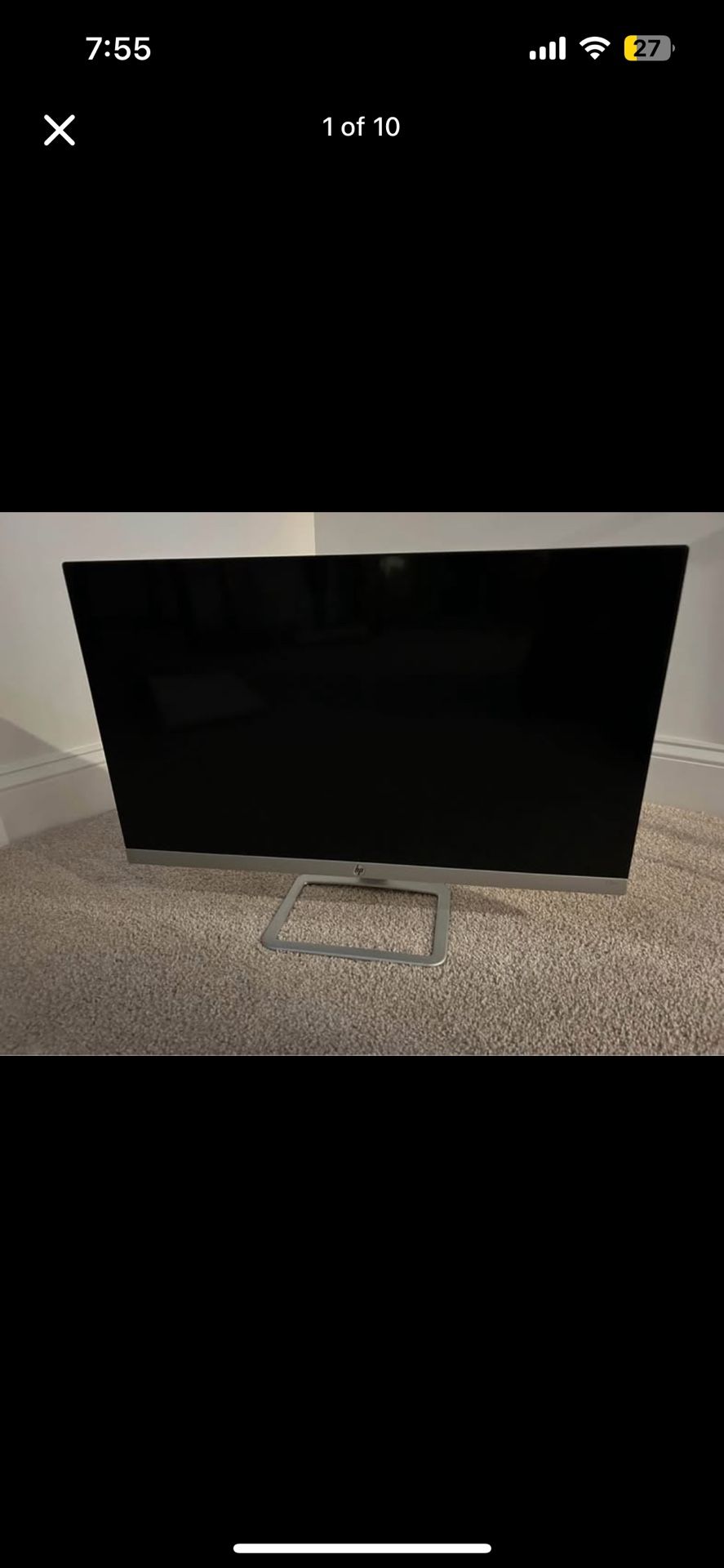 Computer Monitor - HP 27er 27" Class Full HD LCD Monitor, 16:9, Silver, White