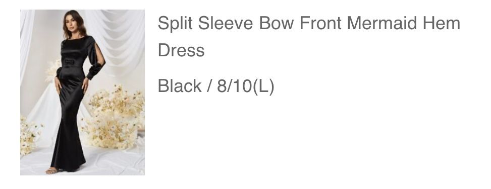 Split Sleeve Bow Front Mermaid Hem