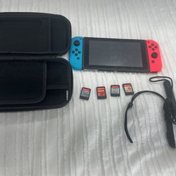 Nintendo Switch WITH 5 GAMES + CASE