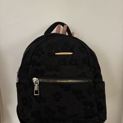 Mini black flower backpack