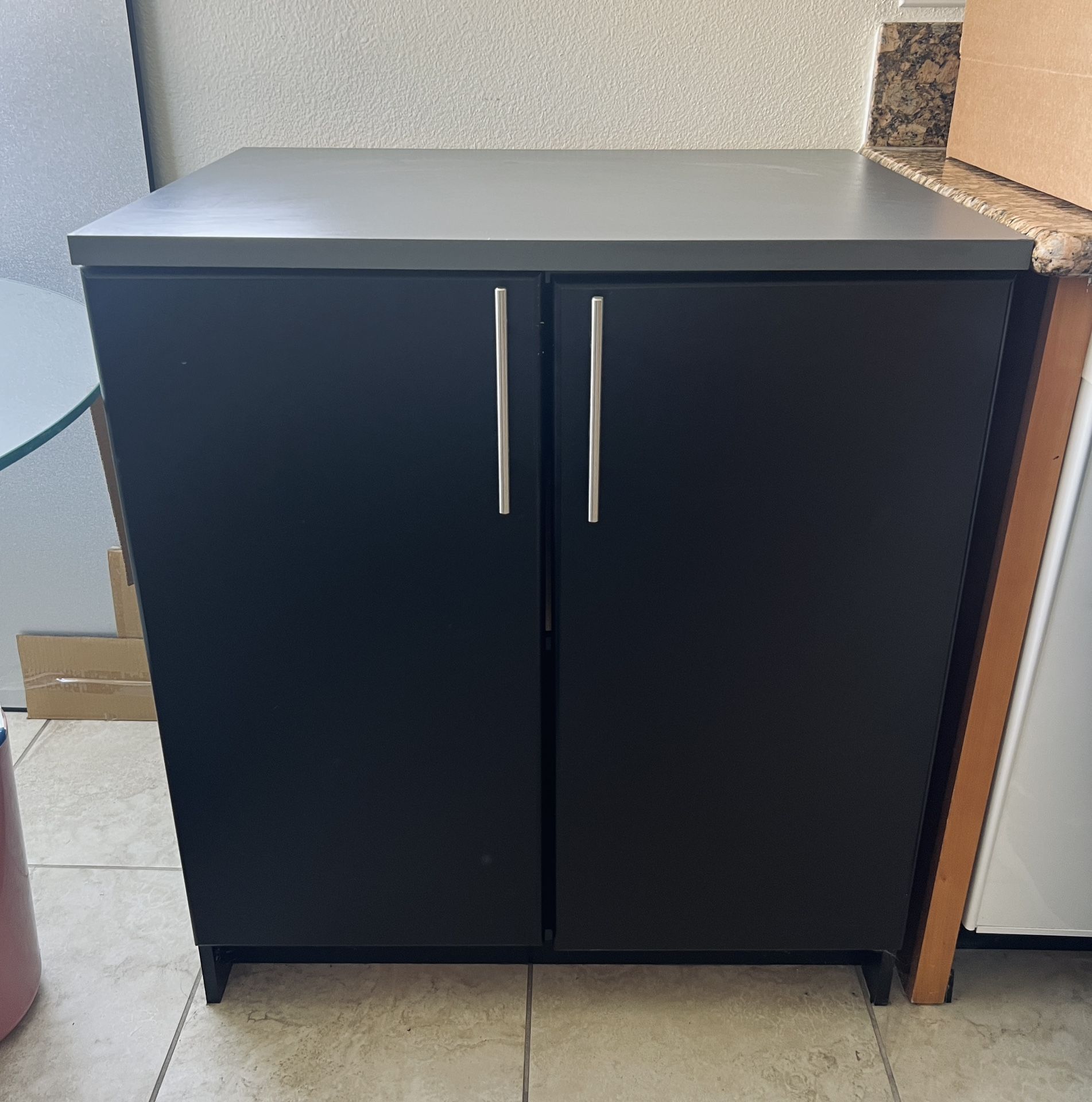 Prepac Elite Storage Cabinet and Shelves Black & Gray