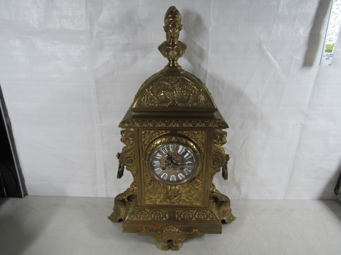 Japy Freres Brass Antique Ornate Mantel Movement Clock Parts Or Repair