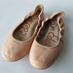 Sam Edelman Women's FRITZ Ballet Flats Nude Leather Size 7.5M