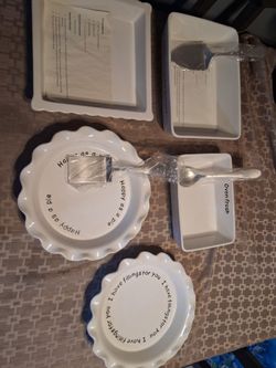 Ceramic Bakeware & Pie Dish Set with Servers (5 Pieces)
