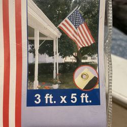 USA Flag With Pole And Eagle Pole Topper 