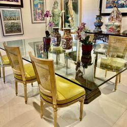 Solid Wood Antique Dining Chairs (6) W Cane Back $200 Each 