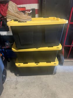 3 Black And Yellow Bins