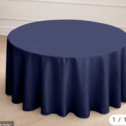 8 Pack Round Tablecloth   Navy Blue Tablecloth for Round Tables, Washable Polyester Table Cloth Stain and Wrinkle Resistant Decorative Table Cover for