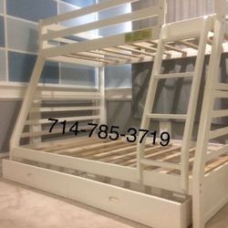White Bunk bed + 2 Mattress