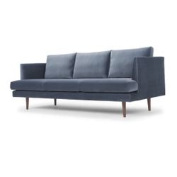 Blue Velvet Couch 86 Inches 