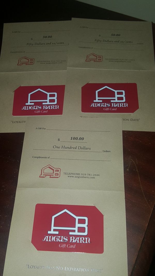 Angus Barn Gift Certificates For Sale In Raleigh Nc Offerup
