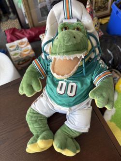 Miami Dolphins Official NFL Stuffed Animal Statue. Cool Collectible Football Player For Adult Collector & Child Fan. Display In Office, Den Or Bedroom