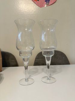 2 Princess House Heritage Hurricane Candle Holders