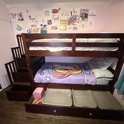 Twin Over Twin Bunk Bed With Stairs 
