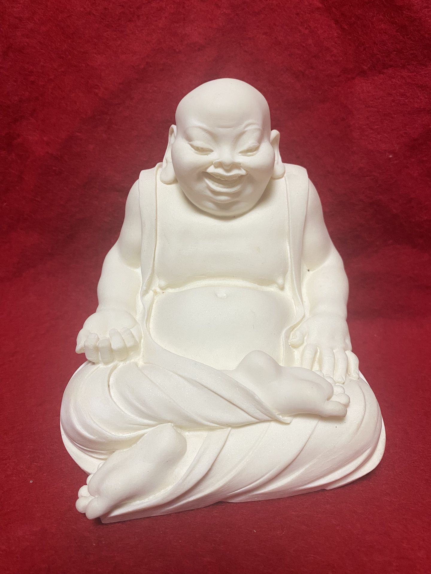 4.75 Inch x 4 Inch Alabaster Greek Budai Statue Imported From Greece