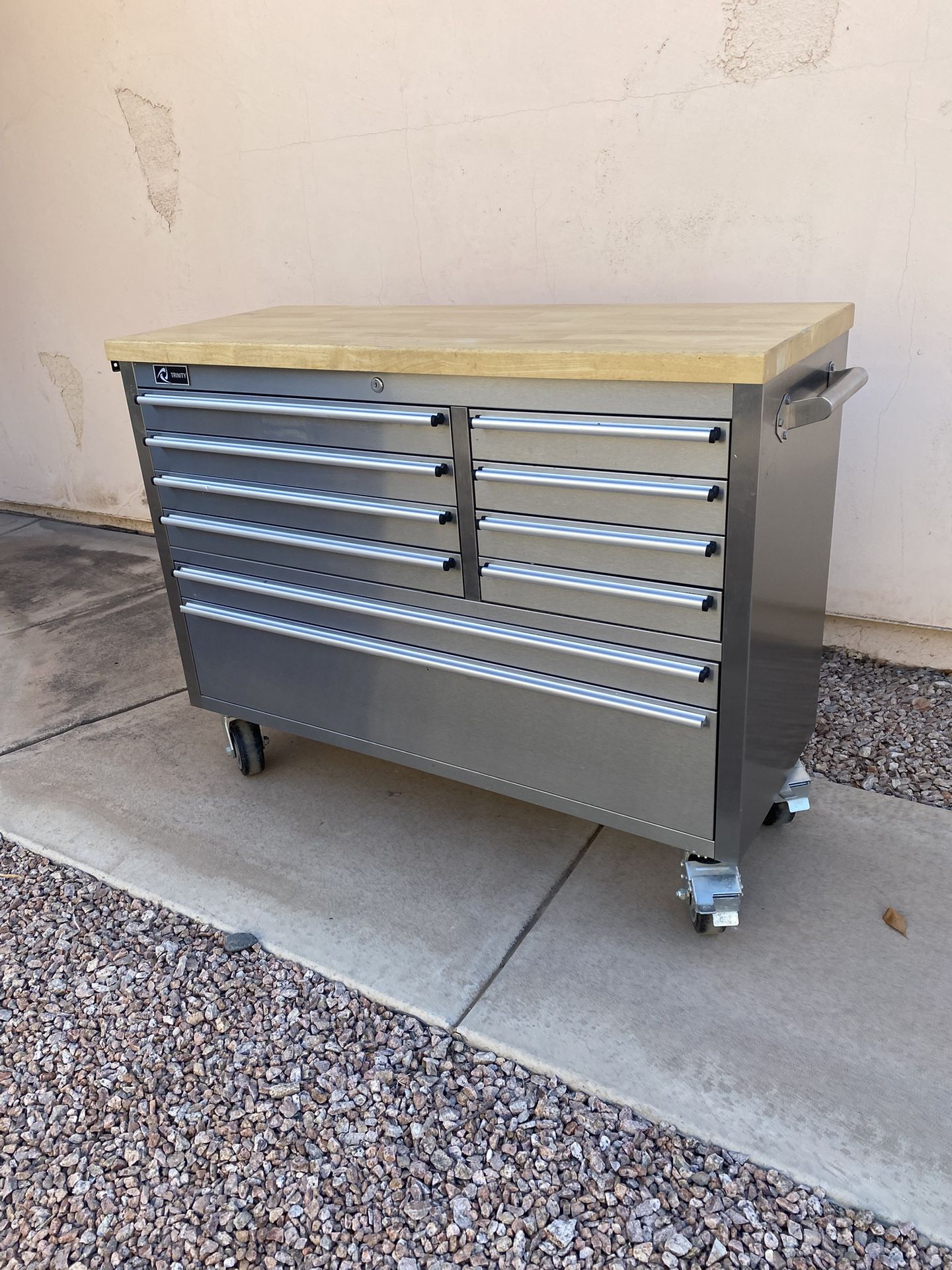 Stainless Steel Tool Box 38”H 48”W 18”D For Sale