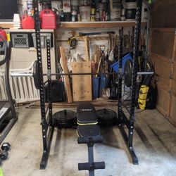 Squat Rack With Weight And Bench