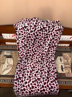 Betsey Johnson Pink Leopard Skull Blanket