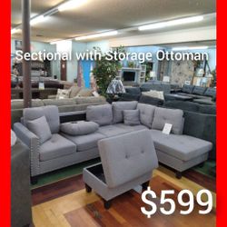 😍 Sectional With Ottoman 