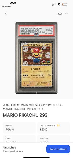 PSA 10 - Mario Pikachu Pokemon Japanese XY Promo Special Box #293 Holo 2016  for Sale in Irvine, CA - OfferUp