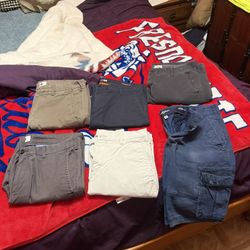 Men Work Clothes Size 34 Pants And XXL Black Shirts