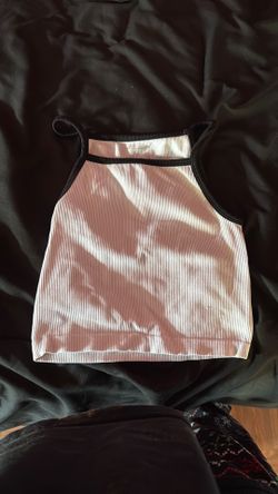 white and black crop top