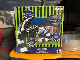 Like new 9.5” inflatable Beetlejuice Sandworm