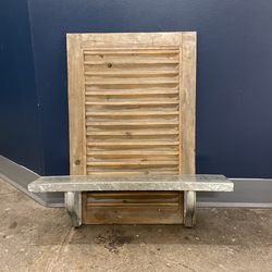 Shabby Chic Wood Metal Shelf 