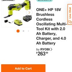 ryobi one plus HPmulti tool with 2 batteries and charger or tool only