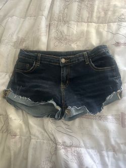 Blue denim shorts