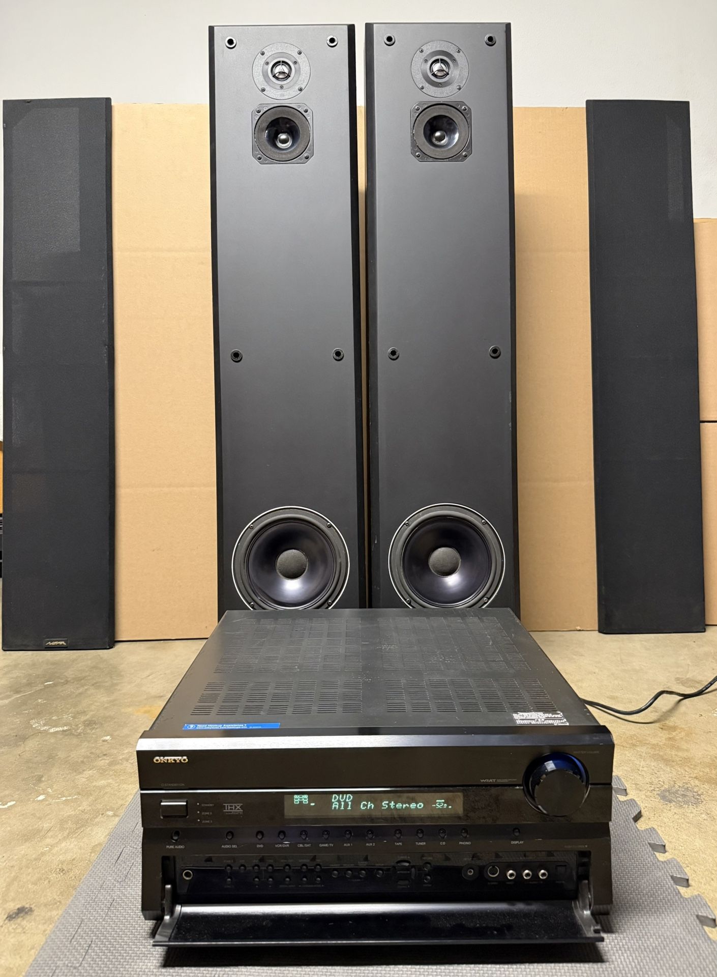 Near New England Audio Resource 50 M Slim Speakers & Onkyo TX-SR875 Receiver 