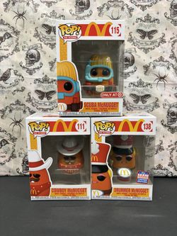 McDonald’s Funko Pop Lot of 3 McNuggets - Scuba, Cowboy and Drummer McNugget 