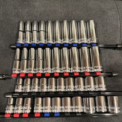 Dewalt 1/2 Sockets Metric Standard Deep And Shallow