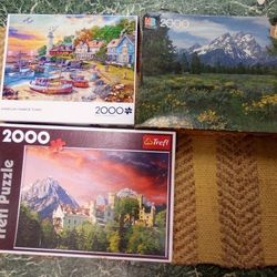 Lot Of 3 2000 Jigsaw Puzzles