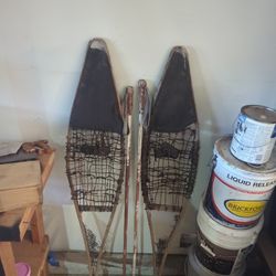 Snow Shoes And Walking Sticks